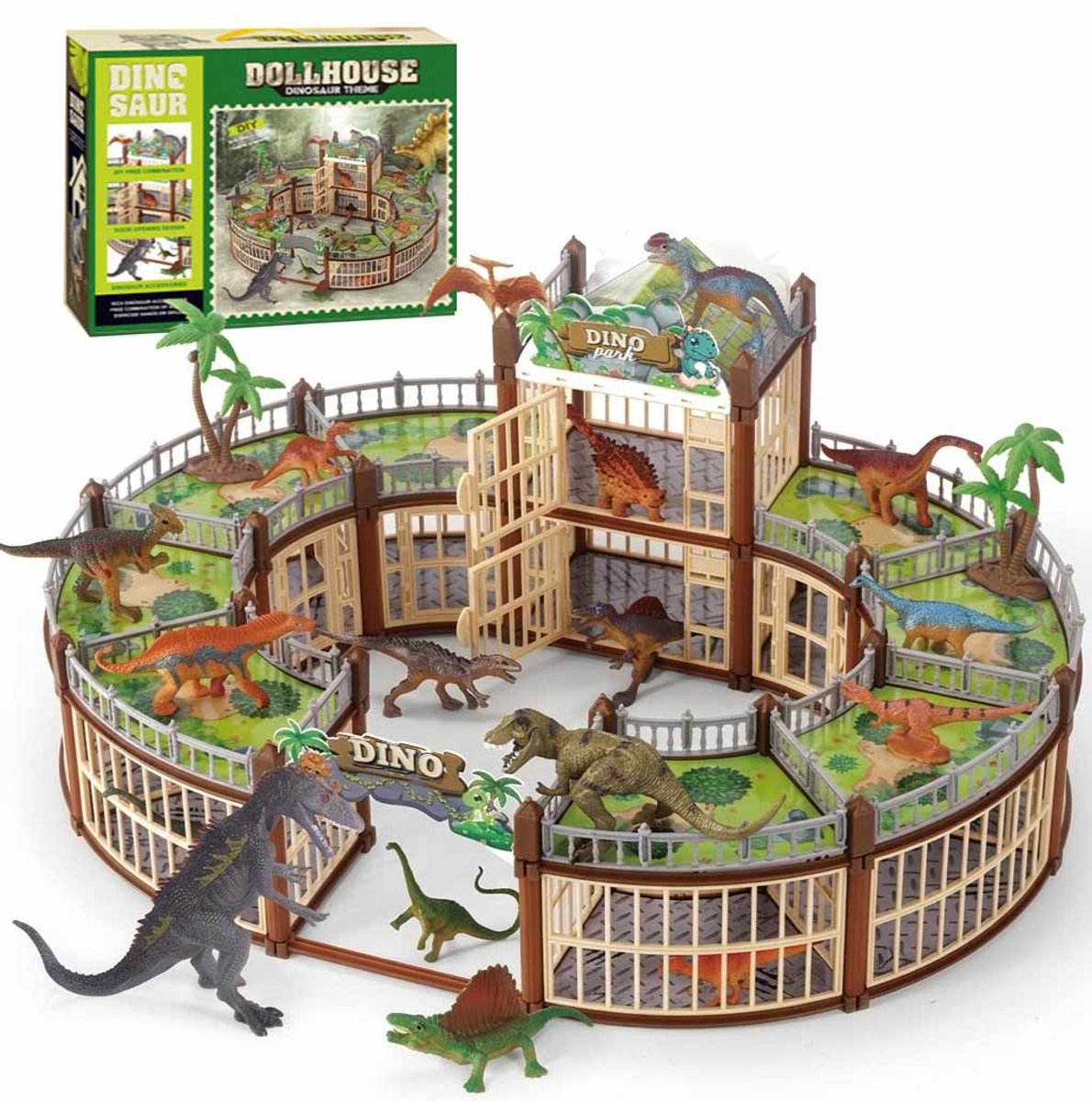 Meedeer Dinosaurus-vechtarena Blocks Bouwsets-3D Puzzel-Mini Bricks Bouwsteen met dinosaurussen-Houten modelbouw-Cadeau voor Meisjes en Jongens vanaf 7 Jaar