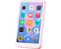 MP3 Player with Bluetooth and WiFi, Oilsky 80GB 4 Inch Android 9.0 Mp3, 1080P Touch Screen MP4 Player, Portable Music Player with Spotify, Audible, Deezer (Pink)