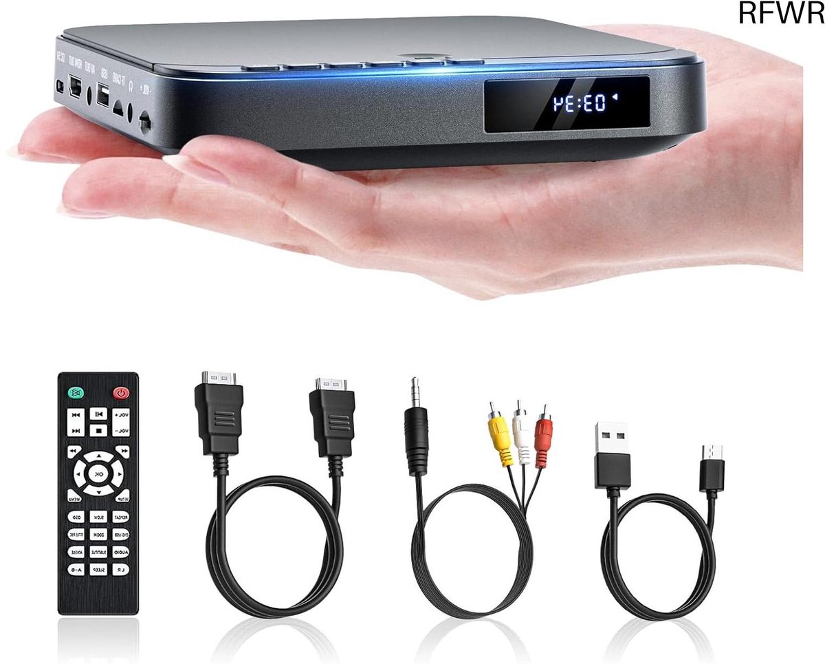Mini DVD Player, DESOBRY Portable DVD Player for TV HD 1080P DVD Player HDMI for TV with All Regions AV Output USB/TF Card Input Remote Control DVD Player Support PAL/NTSC