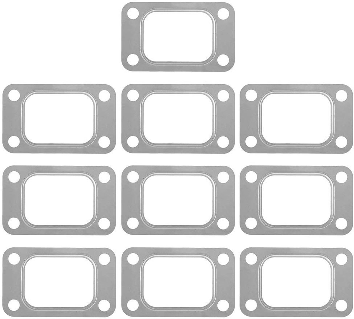 Dailygoods- Inlaatspruitstukpakking - Turbo-inlaatspruitstukflens - Pak van 10 - Roestvrij staal - Geschikt voor T3/T34/T35/T38/Gt35/Gt35R - Duurzaam - Turbo Pakking