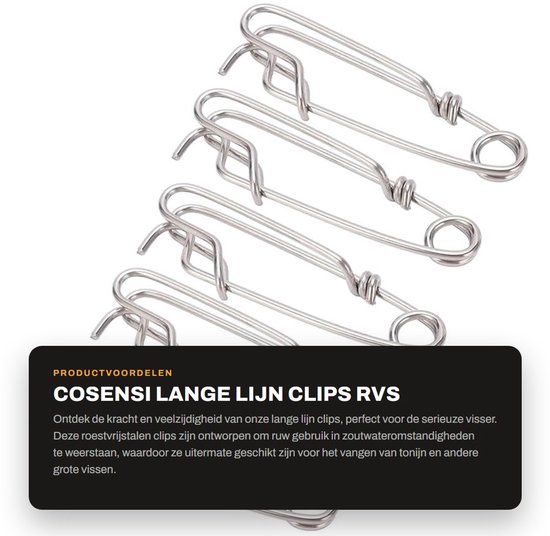 Clips voor Lange Lijn - RVS - 5 Stuks - Tonijn - Hanger - Wartels - Geschikt voor Longline Visserij - Roestvrij Staal Langere Lijn Clips Snap 5 STKS Rvs Longline Tak Hanger Snap Wartels Float Line Tonijn Clip. van Merkloos — afbeelding 5