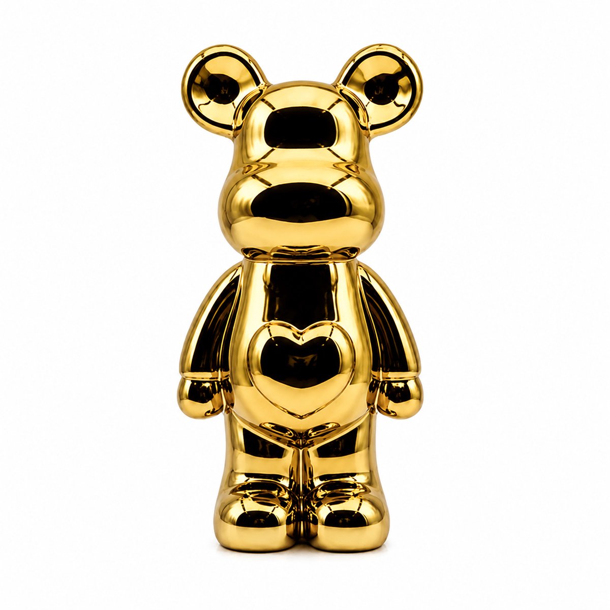 Enluxe - Luxe Chrome Goud kleurig Teddy Beertje TV Kast – Keramische Wijnkast en Decoratieve Opbergoplossing voor Moderne Interieur, Minimalistisch Design met Glanzende Afwerking, Ideaal als Statement Piece voor Woonkamer, Slaapkamer of Kantoor