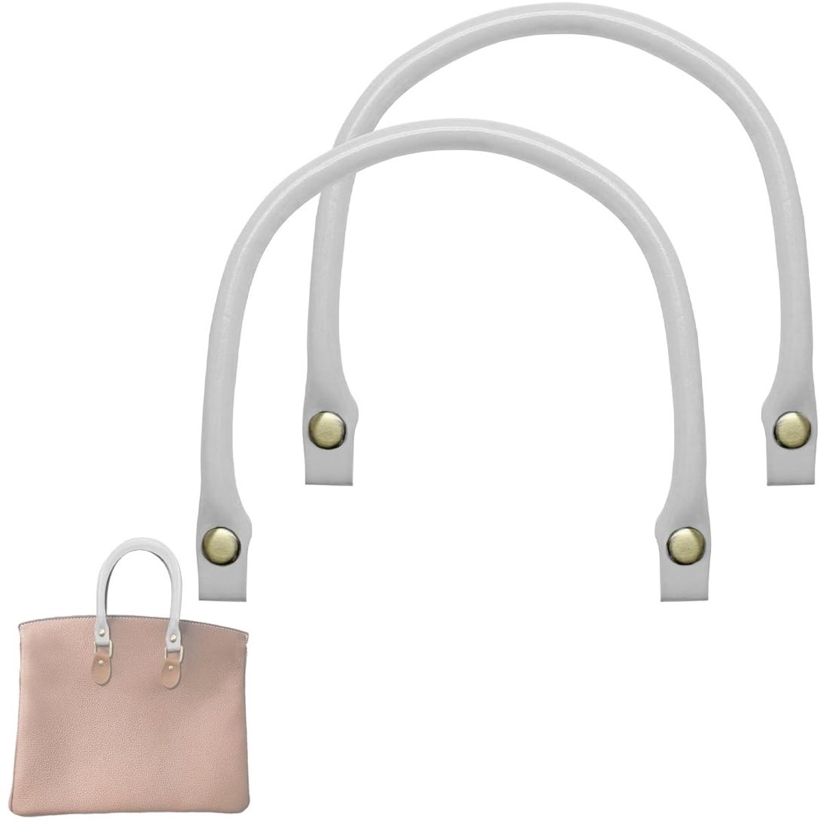 Dailygoods- Handgrepen 2 Stuks - Vervanging voor Handtas - PU-leer - Beweegbare Drukknop - Geschikt voor Handgemaakte Tassen - Duurzaam Materiaal - Tassengrepen
