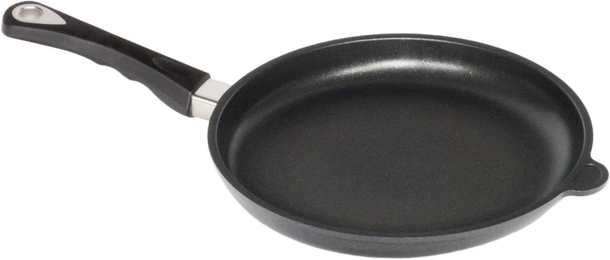 Gietijzeren Pan - Koekenpan Bakpan - Vetarm Koken - Antiaanbaklaag - Ø28 cm - Zwart