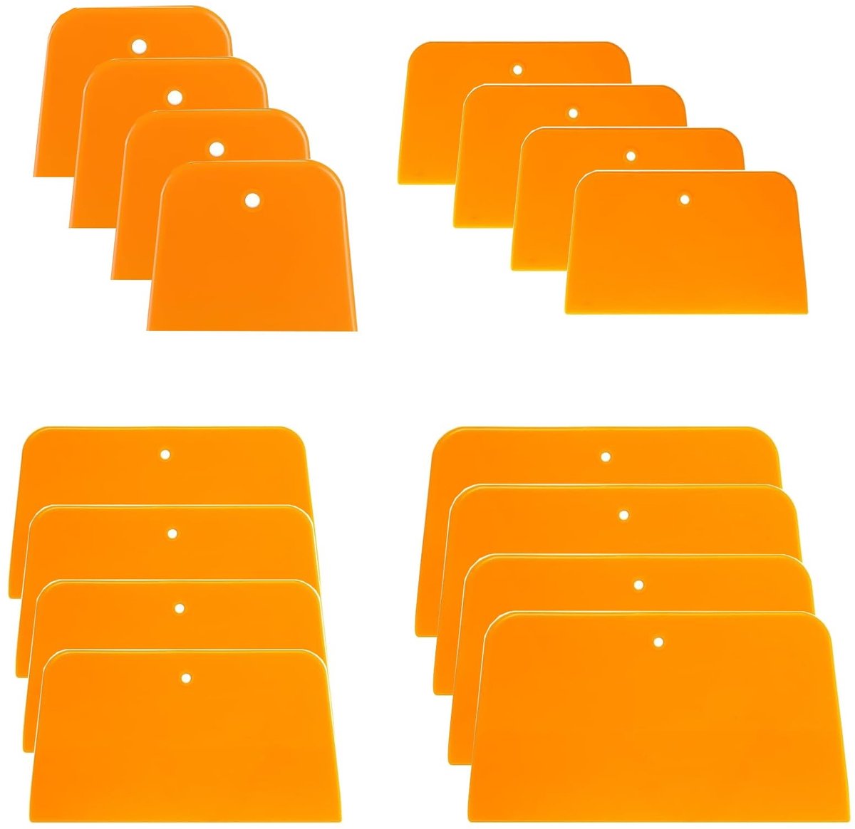 Dailygoods- Schilderspatels 16 Stuks - Vlakspatelset - Kunststof Keukengerei - Flexibele Randen - Betrouwbaar Hulpmiddel - Nauwkeurig Werken - Spatelset