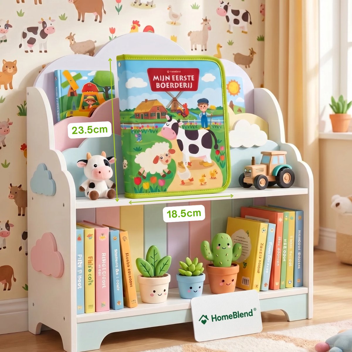 Homeblend Boerderij Knisperboekje - Sensorisch Speelgoed - Montessori - Vanaf 1 Jaar - Fijne Motoriek - Reisspeelgoed - 20 Activiteiten - Dierenspeelgoed - Nederlands Speelgoed - Speelgoed 1 2 3 4 jaar — afbeelding 3