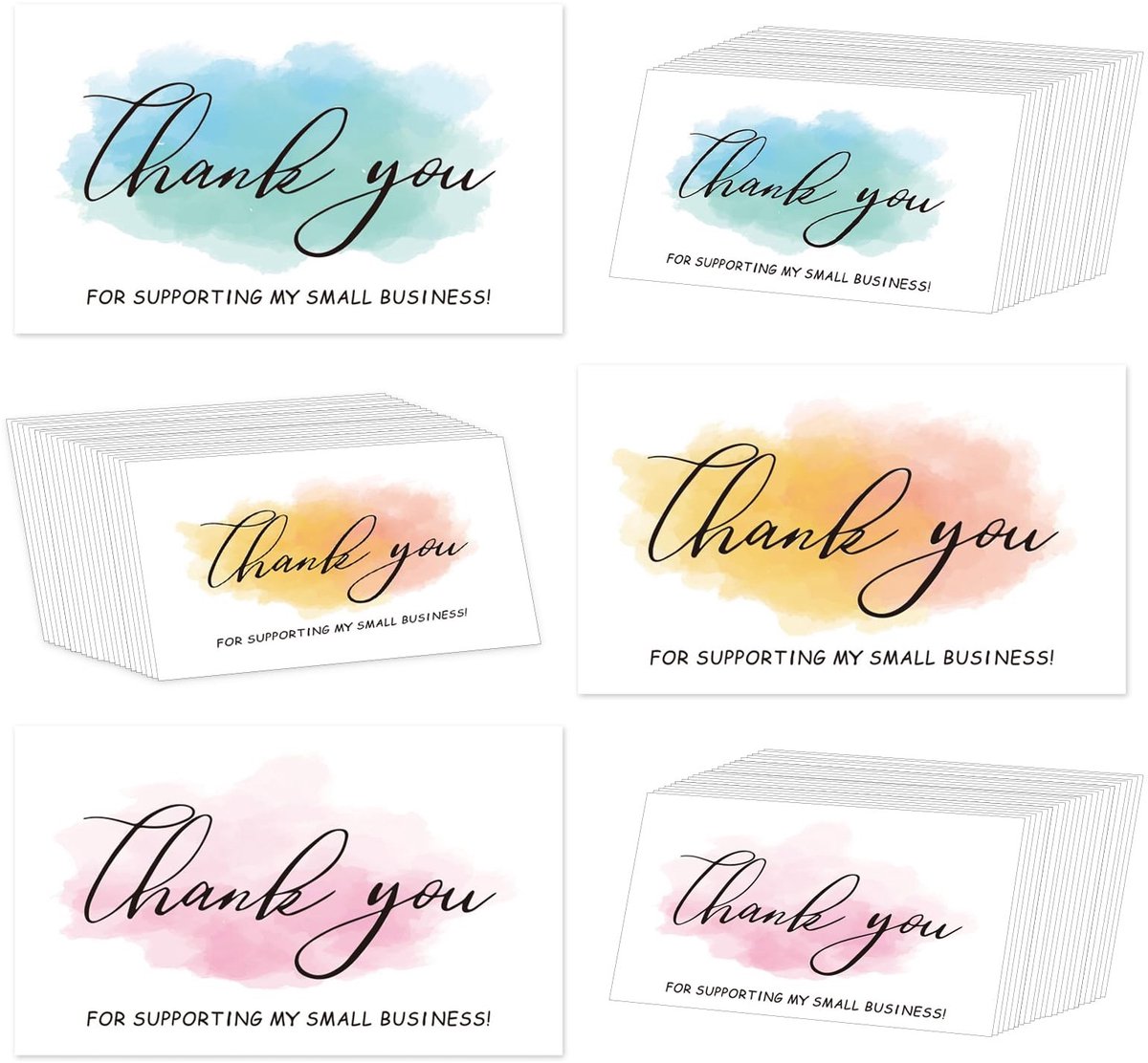 Dailygoods- Dank U Kaarten 90 Stuks - Blanco Kaartjes - Bedankt Kaartjes - Wenskaarten voor Bedrijf - Professionele Touch - Papiermateriaal - Bedankkaarten