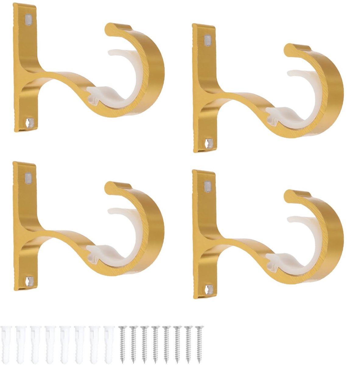 Dailygoods- Gordijnroedehouder Stevig - Gordijnroede Houder - Kledingstang - Handdoekstang - Kunststof Beschermsluiting - Draagvermogen 25-28 mm - Gordijnhaak