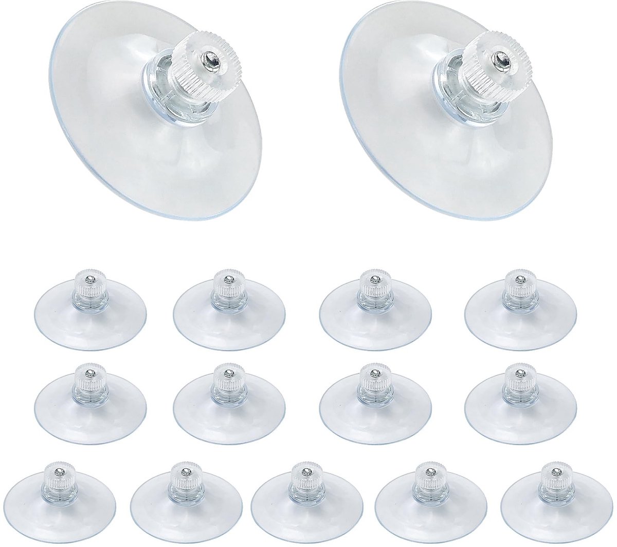 Dailygoods- Zuignappen 41 mm - Kunststof - Set van 13 - Doorzichtig - Voor buiten/binnen - Hoogwaardig PVC - Ideaal voor keuken/badkamer - Zuignapjes