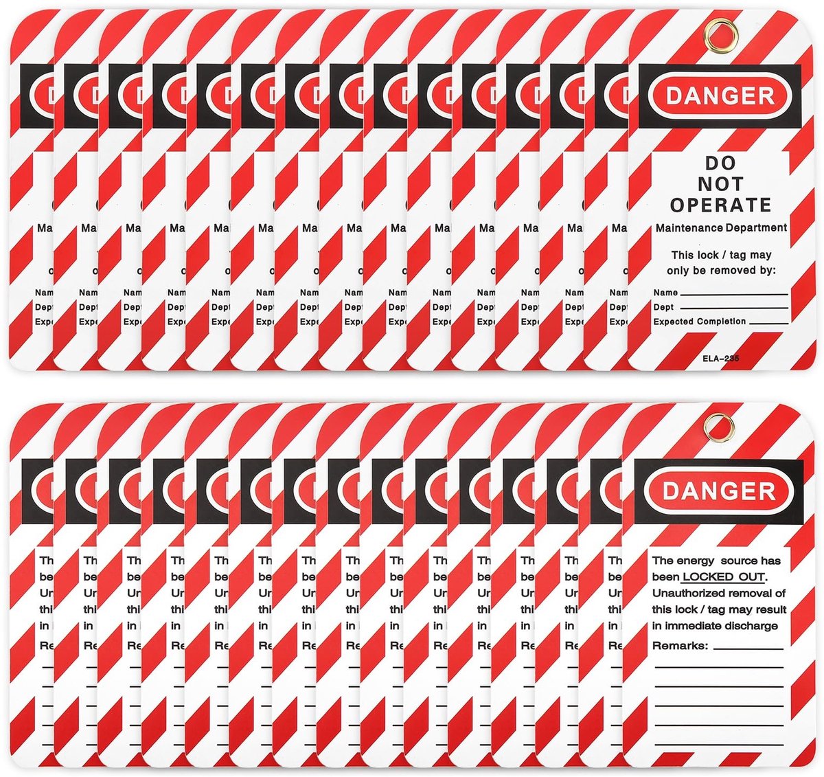 Dailygoods- Hangslot Tag 30PCS - Herschrijfbare PVC - Veiligheidsetiket - Herbruikbaar - Duurzaam - Geschikt voor Industrie - Veiligheidslabel