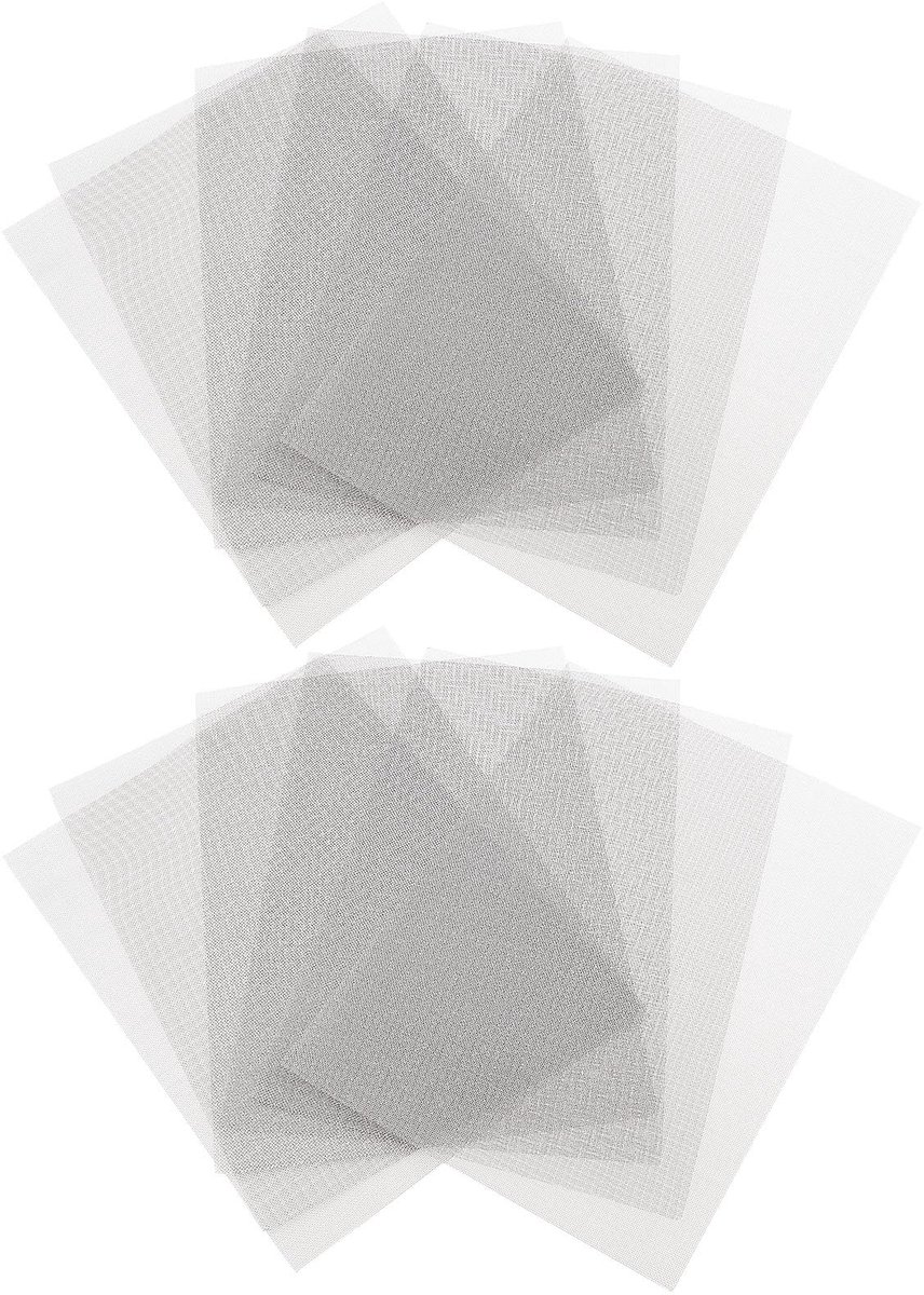 Dailygoods- Reparatiemesh 12 Stuks - Roestvrij Staal - Bumper Reparatie - 20x15cm - Herbruikbaar - Hoge Treksterkte - Reparatienet