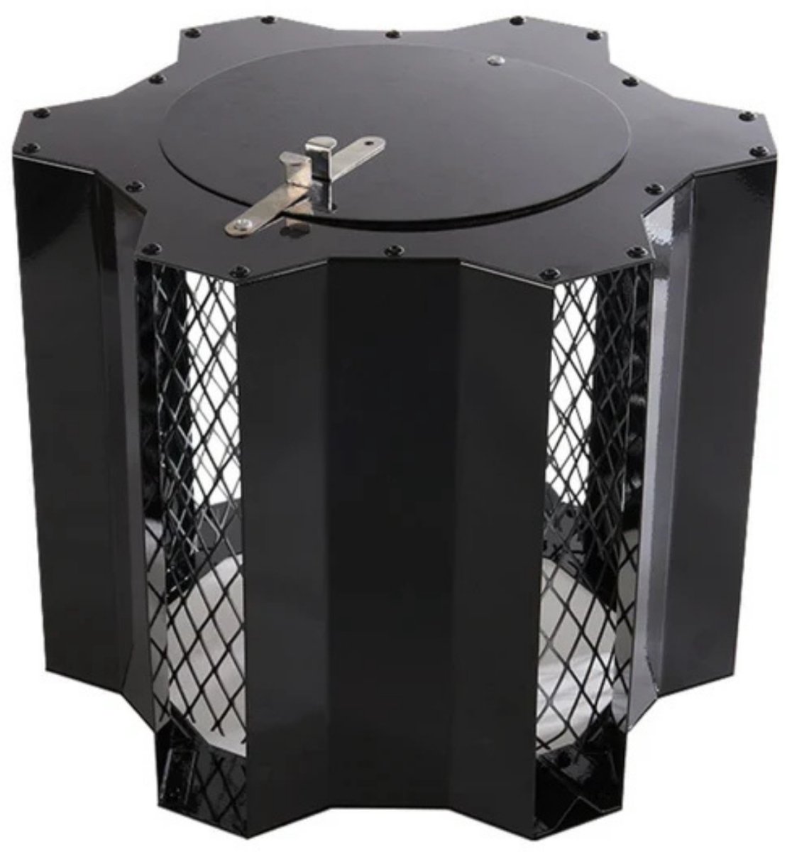 Ventura Schoorsteenkap Optimus Zwart Tot 235 mm binnenmaat rookkanaal