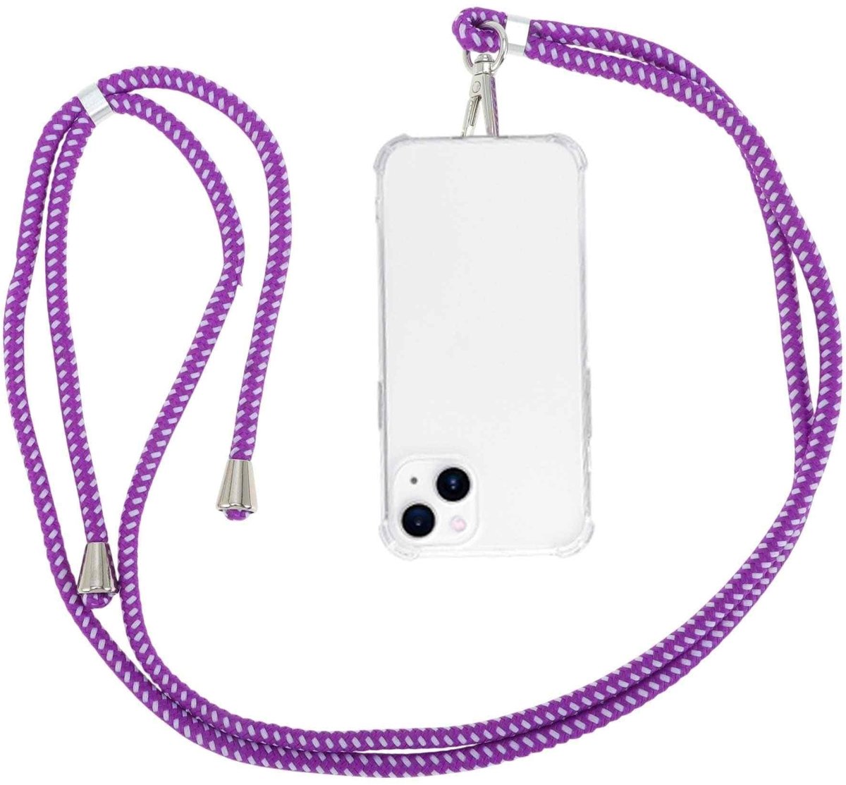 Dailygoods- Telefoonkoord verstelbaar - Telefoonketting universeel - Telefoonkoord voor smartphones - Stevige metalen sluiting - Vochtbestendig en vuilafstotend