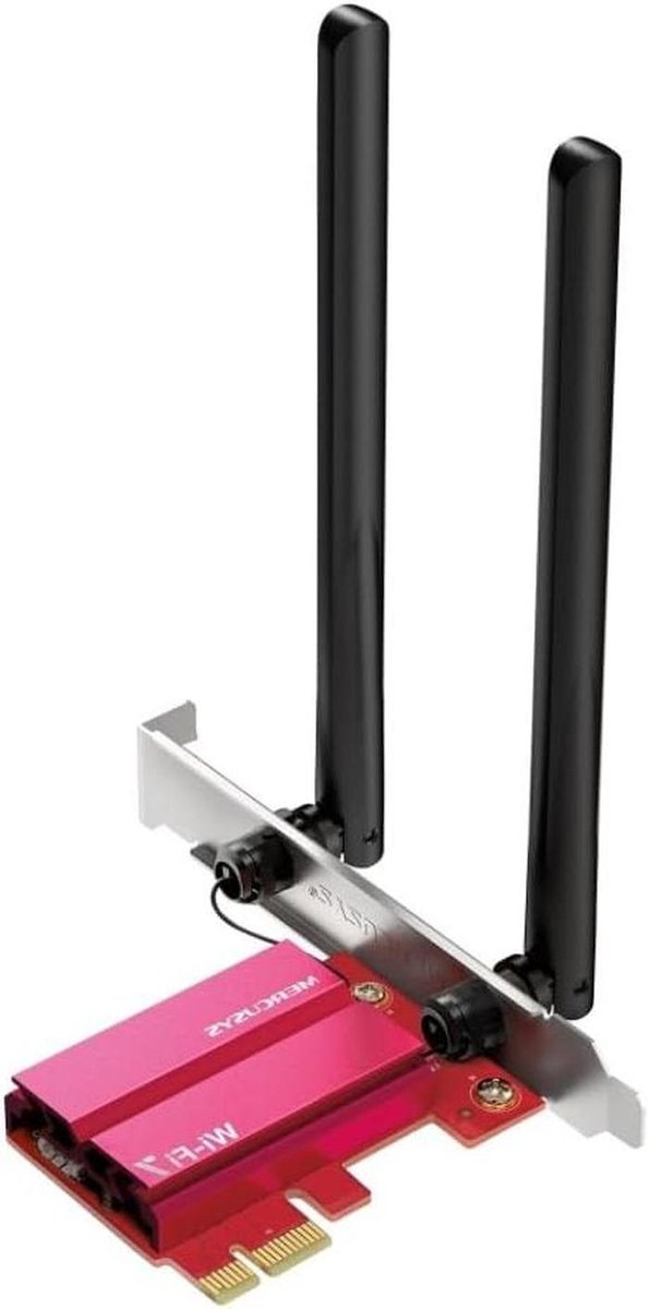 Netwerkkaart - WiFi Adapter - Snelle Internetverbinding - Tri-Band WiFi 7 - PCIe x1 - Rood