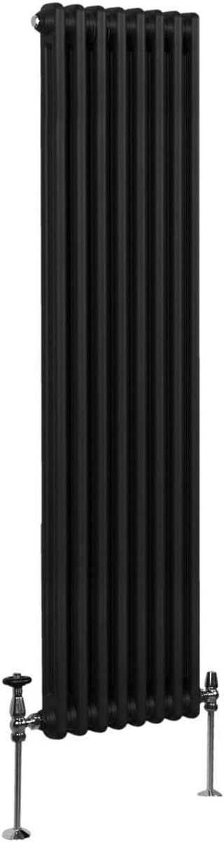 Verticale Radiator - Paneelradiator Verwarming - Ruimte Verwarmen - Hoge Warmteafgifte - 180 x 38 cm - Mat Zwart
