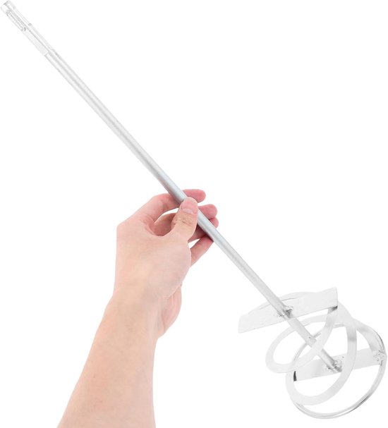 Mengstaaf Mixer Boor - Beton Roerder - Materialen Mengen - Uniforme Mengresultaten - 49.5 cm Lengte - Zilver — afbeelding 5