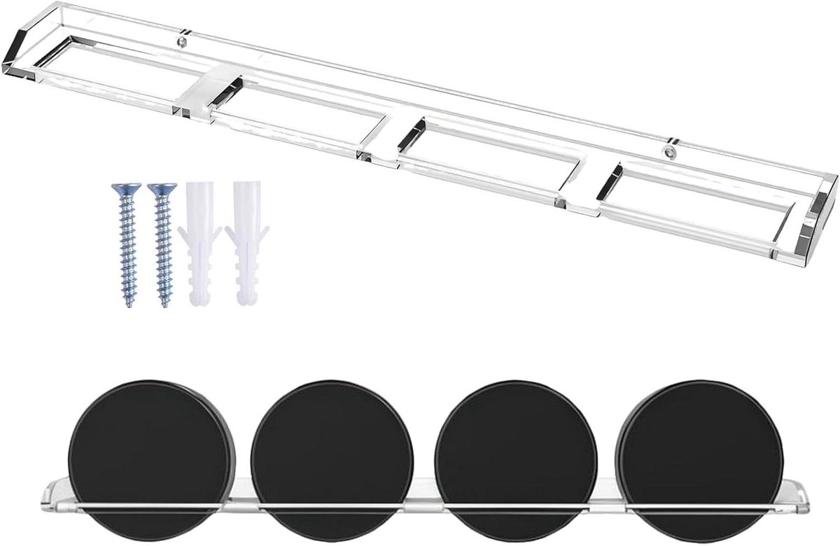 Puck Vitrine - Souvenir Display - Verzamelen Presenteren - 4-Slot Acryl - 35 cm Lengte - Transparant