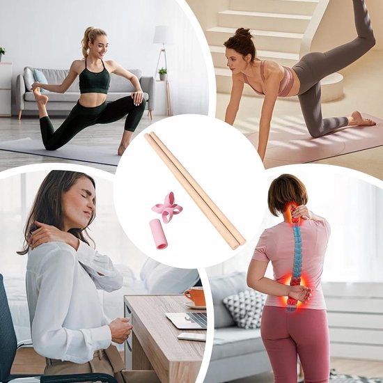 Yoga Rekstok - Stretchen Flexibiliteit - Houding Verbeteren - Stevig Houten Materiaal - 60 cm - Niet gespecificeerd — afbeelding 3