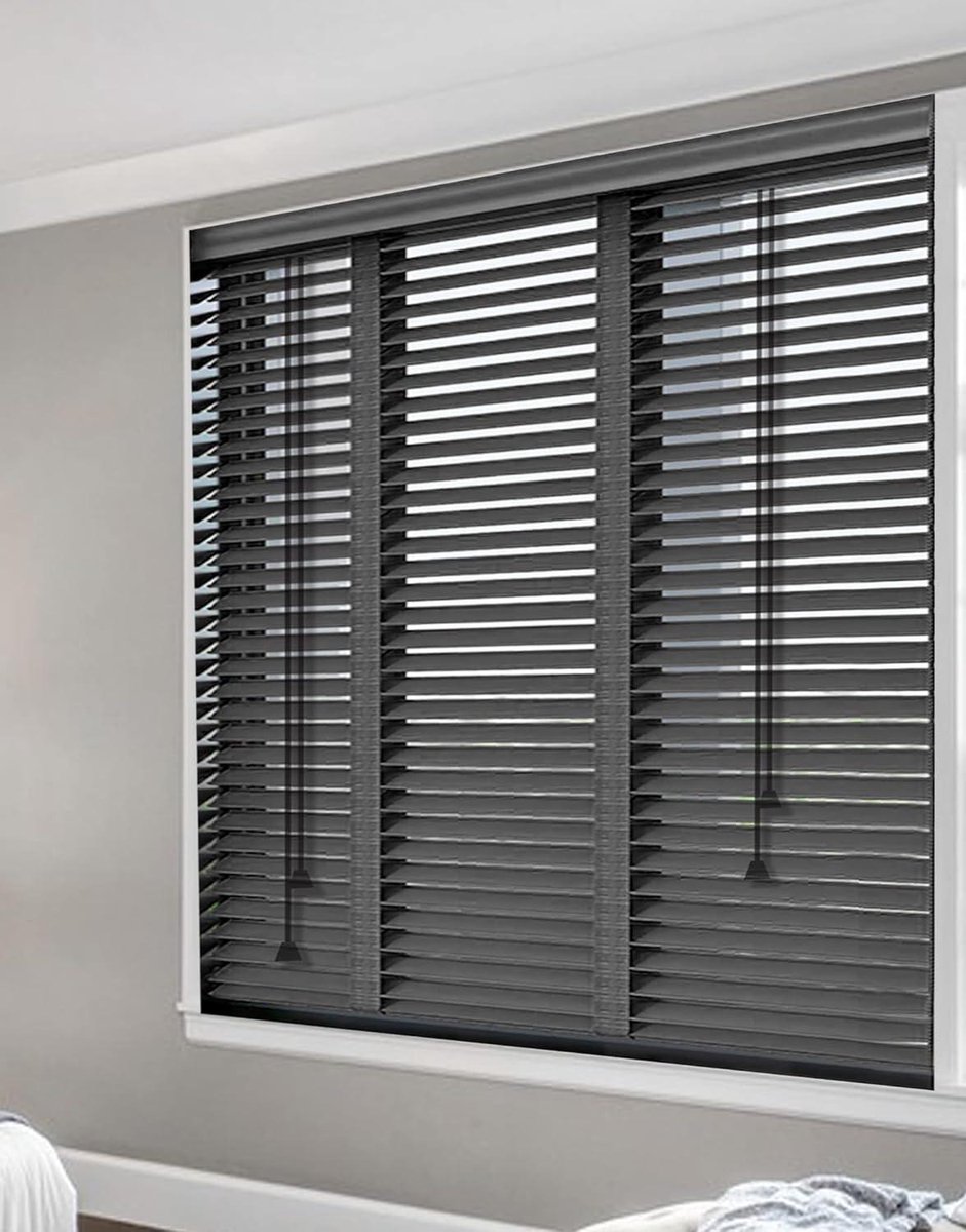 Houten Jaloezieën - Raambekleding Hout - Privacy en Isolatie - 5cm Brede Lamellen - 120x26