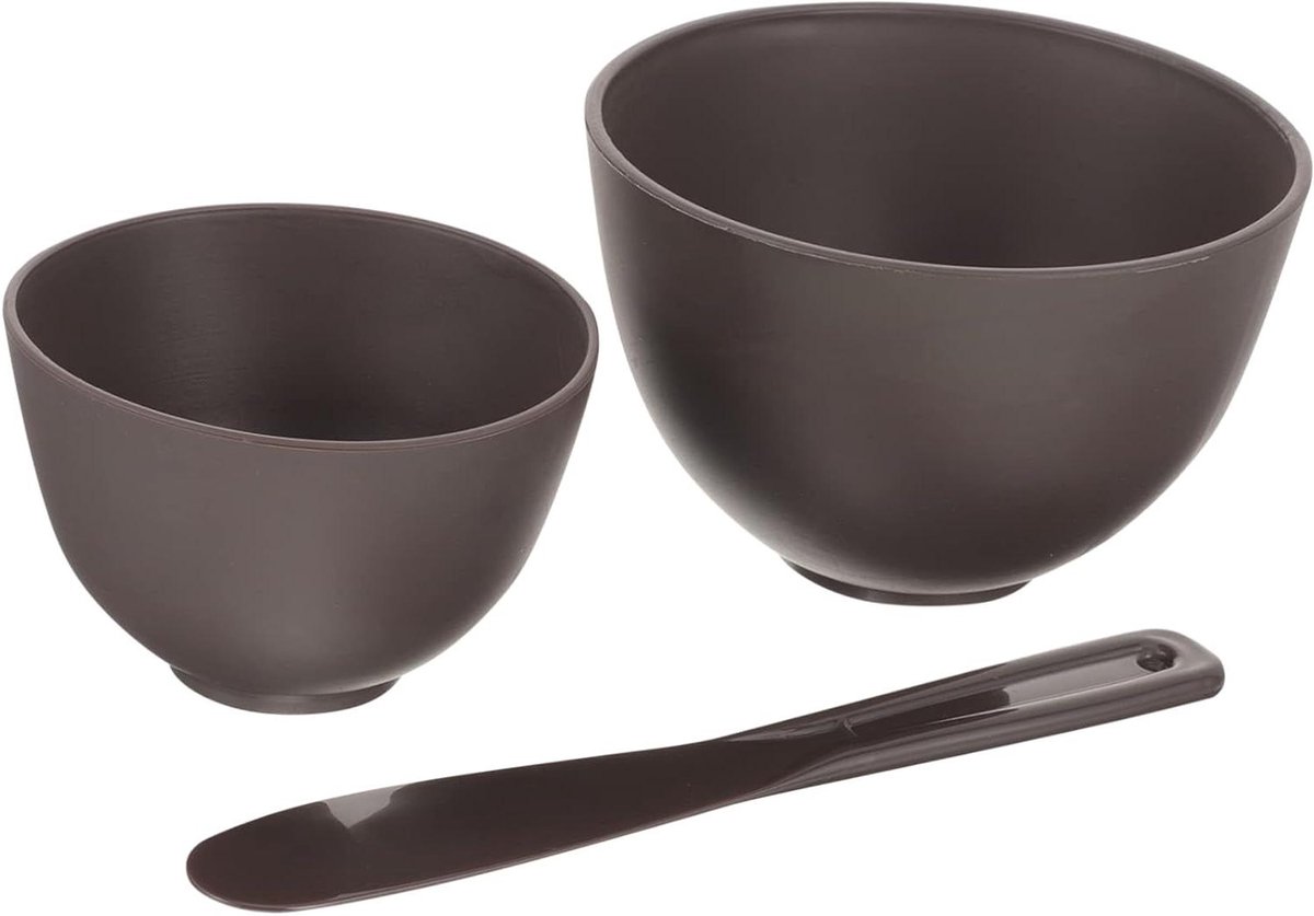 Siliconen maskerkom - Waxkom set - Gezichtsmasker maken - Hittebestendig materiaal - 13 x 13 x 8.5 cm - Koffie