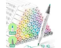 Ohuhu - Honolulu B Brush & Fine - Alcohol Art Markers - 96 Pastel kleuren - Sweetness & Blossoming