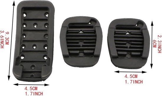 Pedaal Covers - Auto Interieur - Verbeterde Grip - Antislip Rubber - MT 3* - Zilver — afbeelding 4