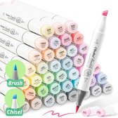 Ohuhu - Honolulu Brush & Chisel - Alcohol Art Markers - 48 Pastel kleuren - Sweetness