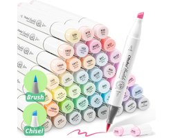 Ohuhu - Honolulu Brush & Chisel - Alcohol Art Markers - 48 Pastel kleuren - Sweetness