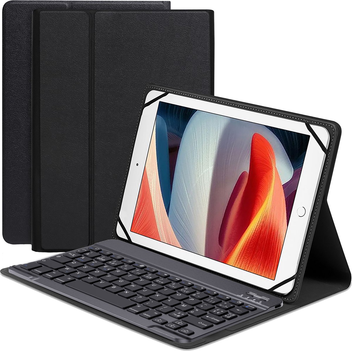 Just in Case tablet Hoes met Toetsenbord geschikt voor Universal 9-11 inch - AZERTY Bluetooth Keyboard Case - Zwart