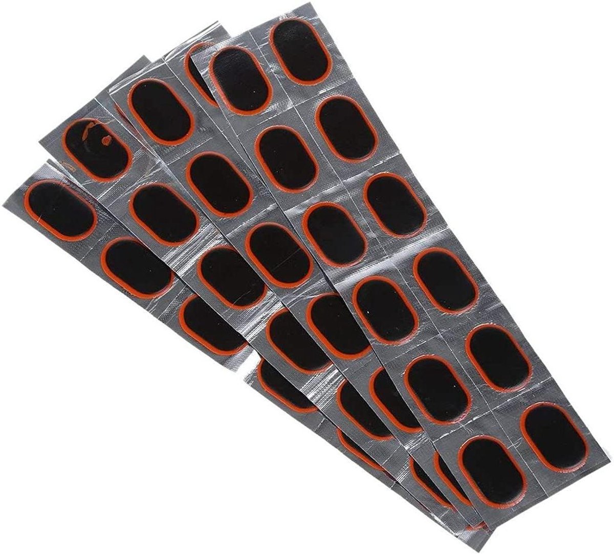 Fiets Band Patches - Reparatieset Banden - Fietsband Repareren - Lichtgewicht Rubber - 48 Stuks - Zwart