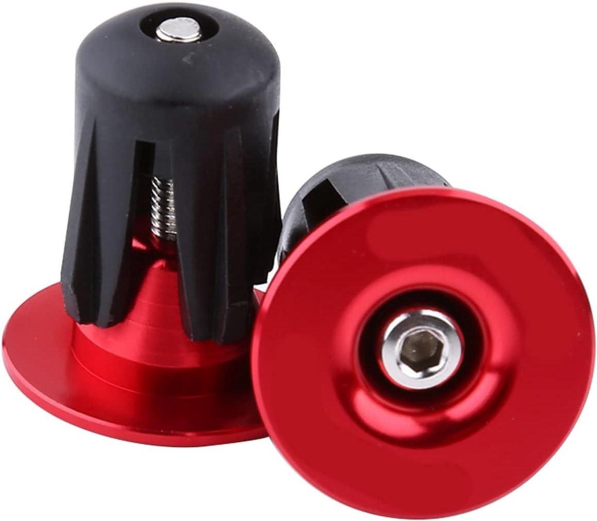 Fietsstuurgrepen Einddoppen - Fietsaccessoires Stuuruiteinden - Fietsen Onderhoud - Lichtgewicht Aluminium - 2 Stuks - Rood