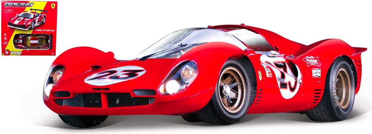 Bburago Ferrari Ferrari 330 - Modelauto - Schaal 1:24 - Rood