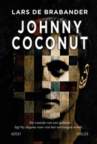 Boekomslag van Johnny Coconut, met portret van een man geblokt door kleurvlakken. Lars De Brabander.