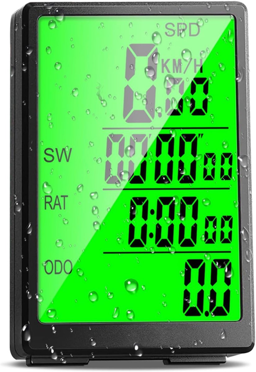 Fietscomputer draadloos 31 functies - snelheidsmeter 3 inch groot scherm - waterdichte fietssnelheidsmeter - automatisch wakker worden - kilometerteller - fietsaccessoire