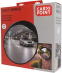 Emballage d'un miroir de sécurité Carpoint, avec une image d'un parking et un petit miroir sur un mur de briques.