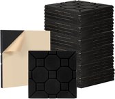 Zelfklevend akoestisch schuim zwart 24 stuks - blok 30x30x2,5 cm - voor kantoor en studio