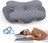 Oreiller cervical en mousse à mémoire de forme à double hauteur et housse amovible pour un soutien optimal