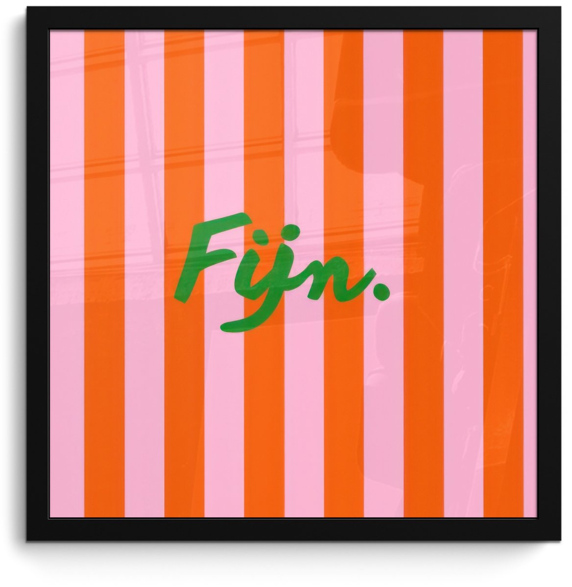 FrameYourWall Poster in lijst - Fotolijst 40x40 cm - Posters - Patroon - Oranje - Fijn - Strepen - Posterlijst zwart - Decoratie - Wanddecoratie woonkamer - Muurdecoratie slaapkamer