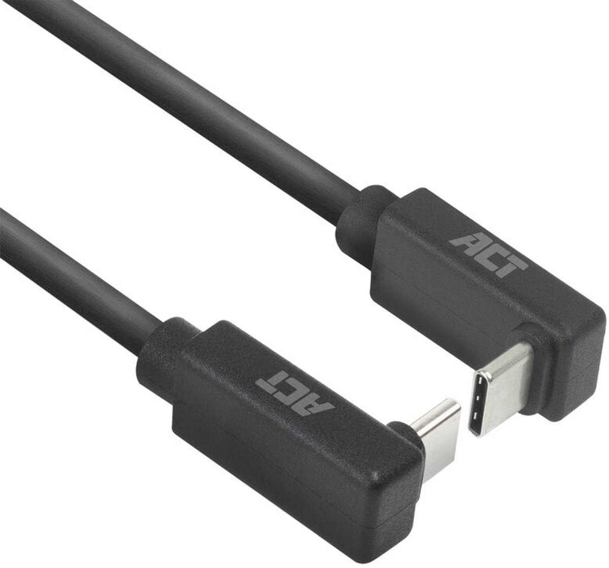 ACT USB 3.0 10Gbps 60W USB Type-C (haaks boven/beneden) naar USB Type-C (haaks boven/beneden) kabel, 1 meter AC7477