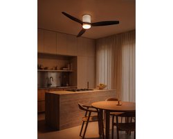 CREATE - Plafondventilator stil 40W (Ø132cm) - Sfeer- en hoofdverlichting LED - Afstandsbediening - 6 snelheden - Programmeerbaar - WIND CALM CUSTOM RATTAN