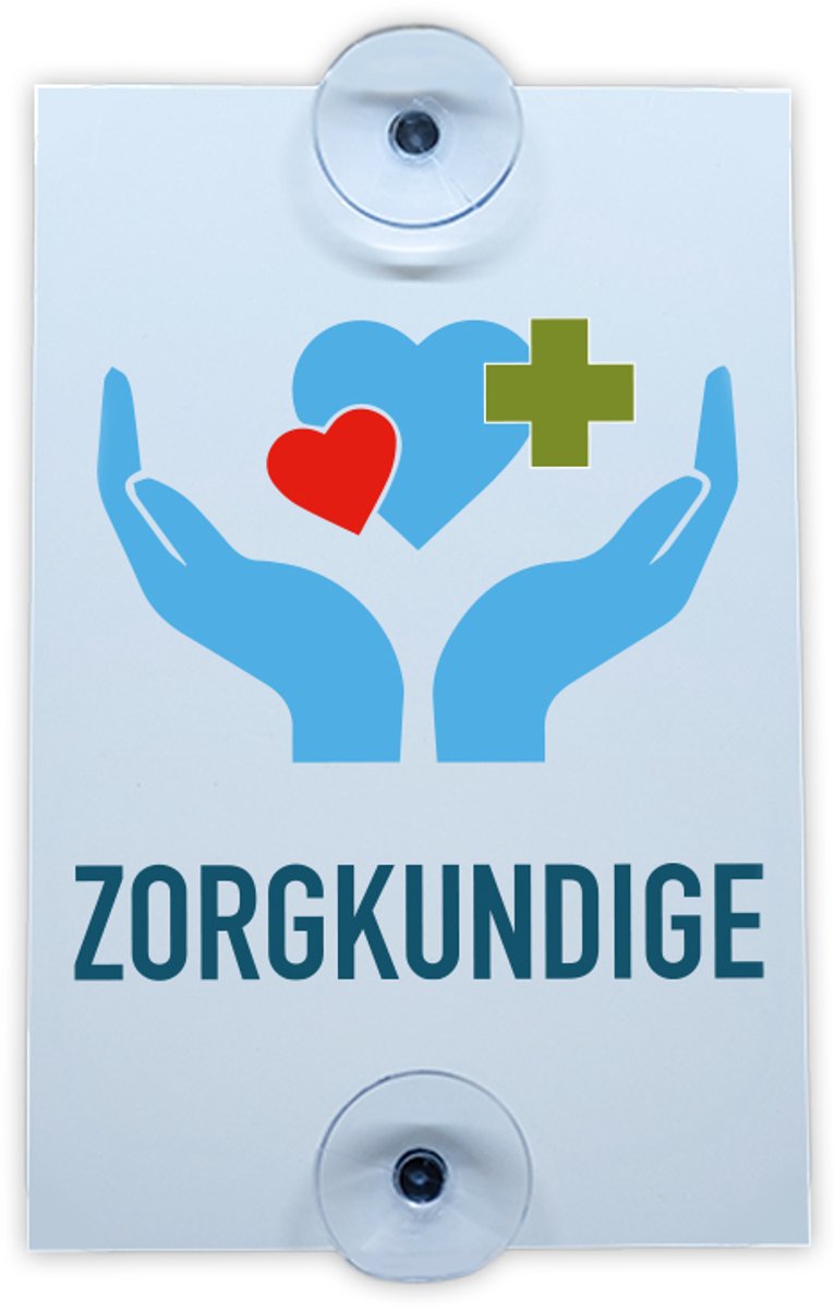 Autobord Logo - Zorgkundige - 10x15cm - voor zorgpersoneel - met rechte hoeken