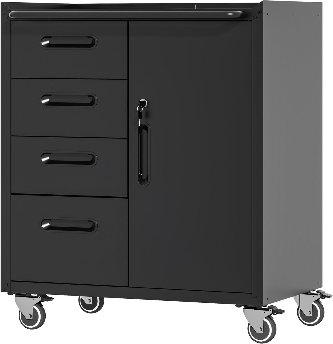 Clruro Salontafel - 120 × 60 × 46 cm - Gehard Glas Rechthoekige Tafel met Zwarte Metalen Poten - Staal - Zwart