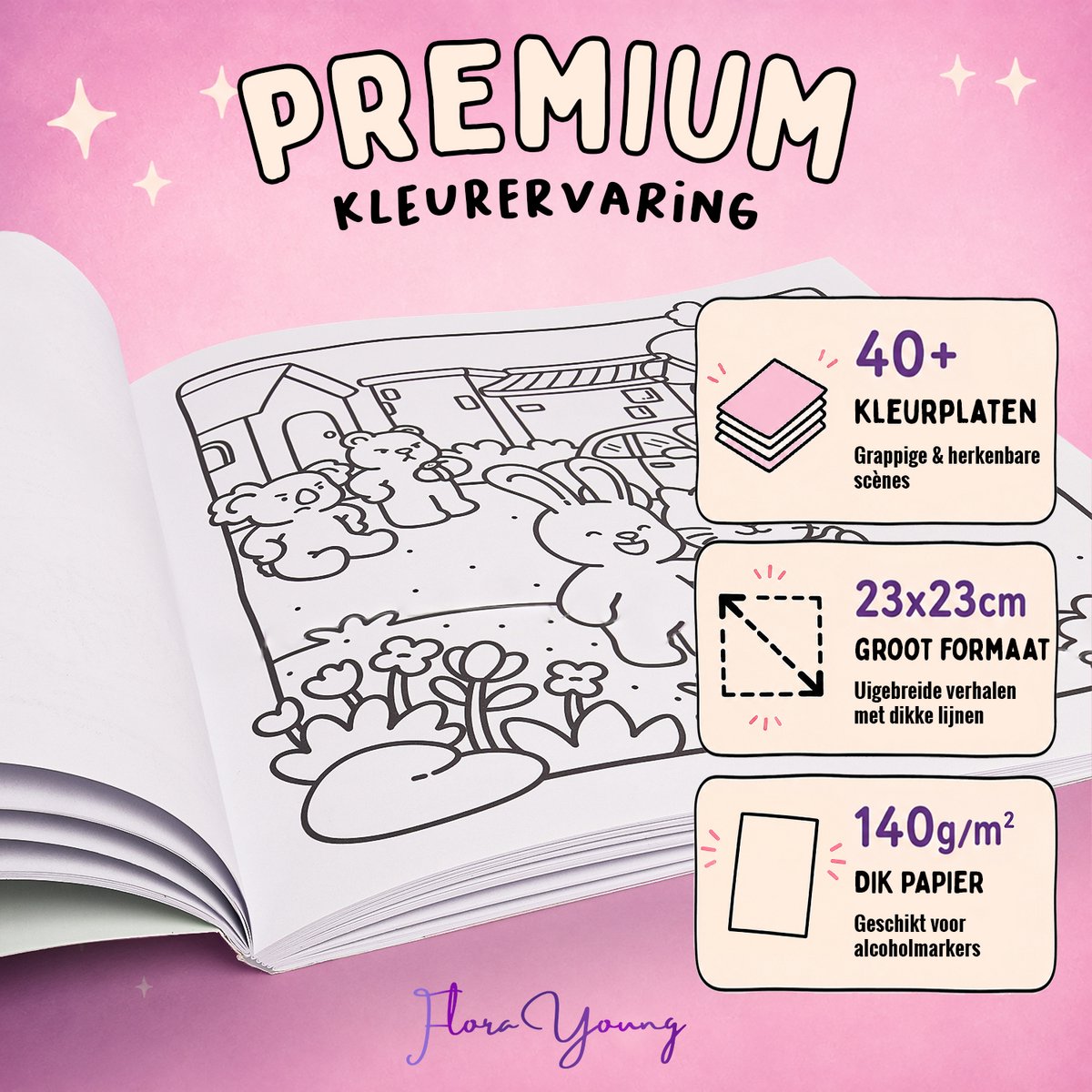 Clumsy Cuties | Flora Young | Cozy Coloring Book Volwassenen | Cozy Kleurboek voor Volwassenen | Kleurboek voor Volwassen — afbeelding 6