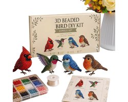 3D Kralenvogel DIY Set - Hobby kralen set - Dierenkralen Kralensets - Creatief Knutselen - Levendige Kleuren - Voor Beginners En Enthousiastelingen - 10x5x20cm