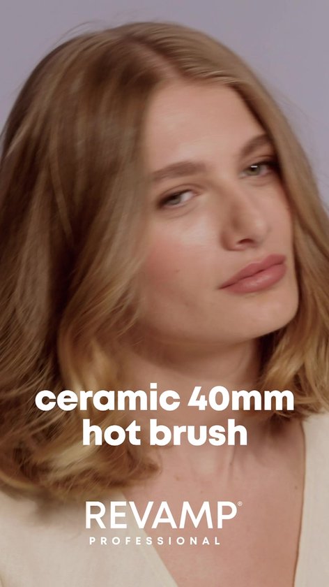Revamp Keramische Krulborstel 40 mm - Fohnborstel met Ionentechnologie - Warmteborstel - Thermal Brush - Lichtgewicht - Blowout Brush - 3 Meter Salonkabel - Voor Krullen, Golven en Volume - Hitte Borstel - BR1400 - Zwart