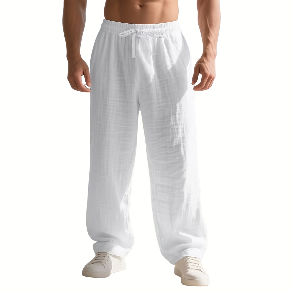 Currero Linnen Broek Heren - Zomerbroek - Volwassenen - Lange Broek - Pantalon - Strandbroek - Zomer - Ibiza Stijl - Wit S