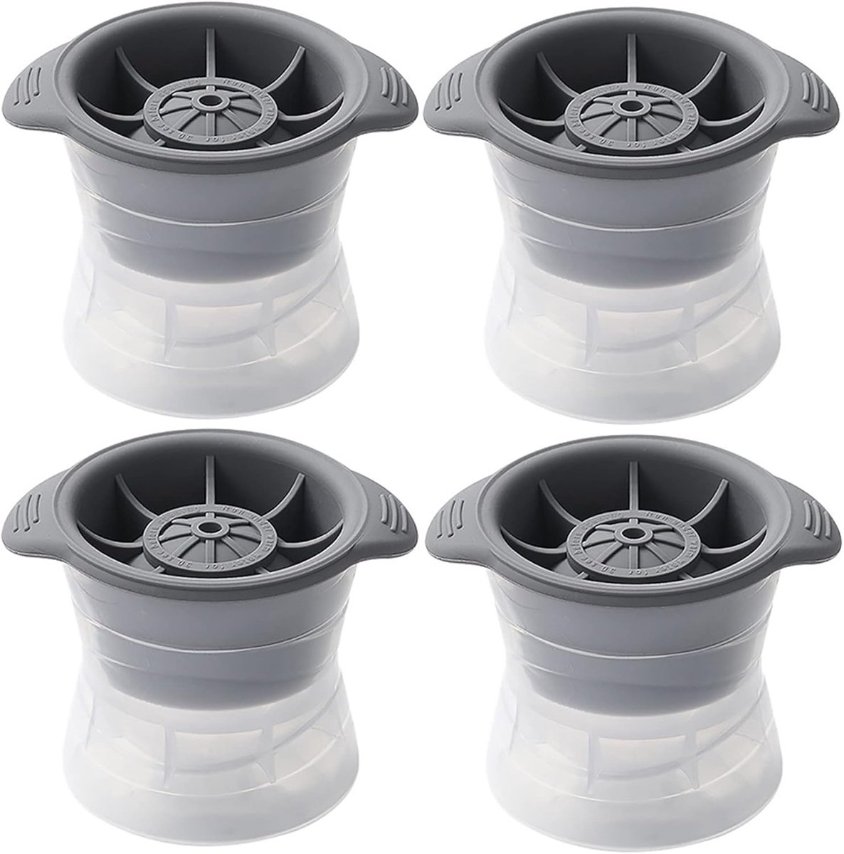 Vierdelige ronde ijshockeyvormpjesset, 7,5 cm siliconen, geschikt voor whisky, bourbon, diepvriesproducten en keukengadgets.