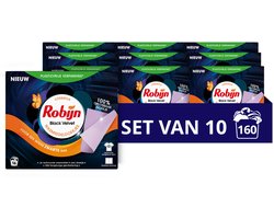 Robijn - black Velvet Wasmiddeldoekjes - 160 wasstrips - Voordeelverpakking