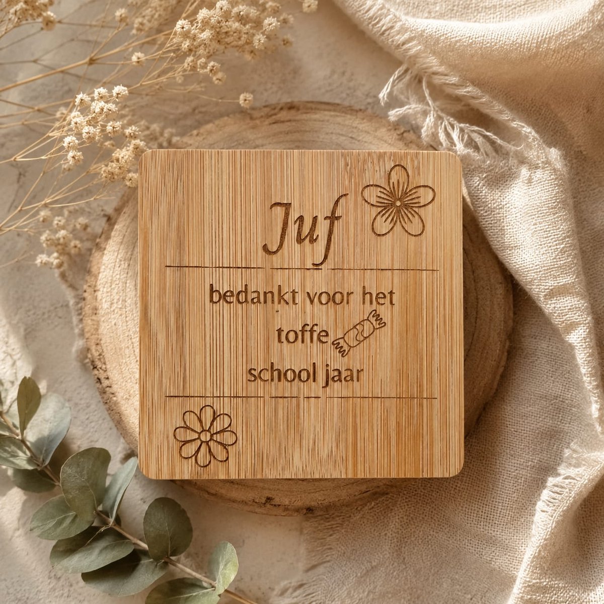 onderzetter meester | Juf| bedankje | einde schooljaar |