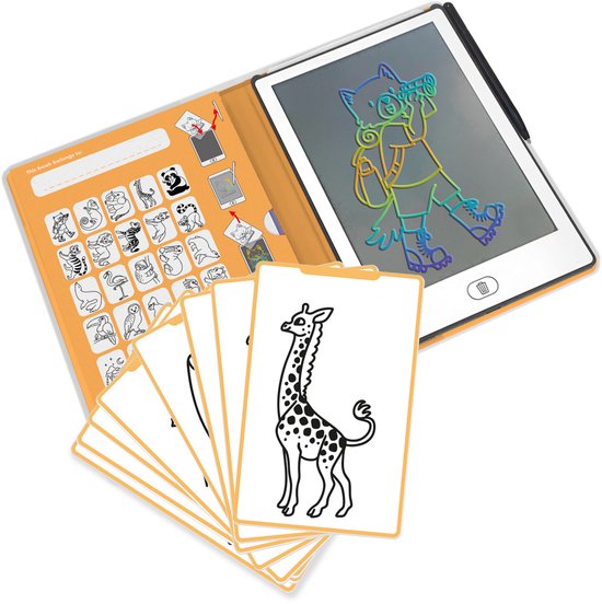 KIDYWOLF KIDYDRAW Mini Tablette à Dessin - Thème Animaux - Éducatif - Dès 4 ans